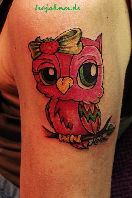 Eule old school Tattoo Bild Fragen und Antworten