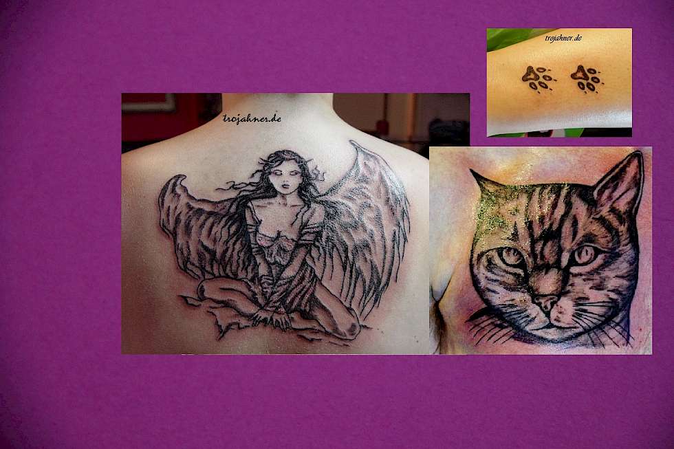 Elfe, Katze, Pfoten Fineline Tattoo Bild Elfe Katze Pfoten Tätowierung tattoo dresden
