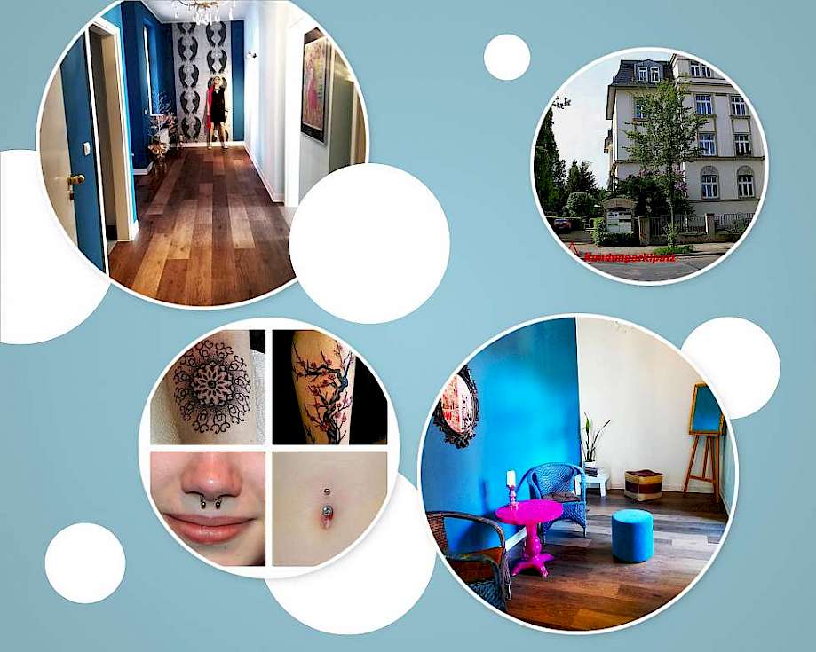 Trojahner Körperkunst Ramona Trojahn Tattoo und Piercing Studio Eingangsbereich Wartebereich Kundenparkplatz Bayreuther-Str. 32 Dresden Bild Piercing