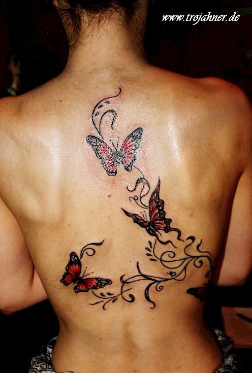 Bild Schmetterling Ranke Tattoo Dresden Tattoostudio