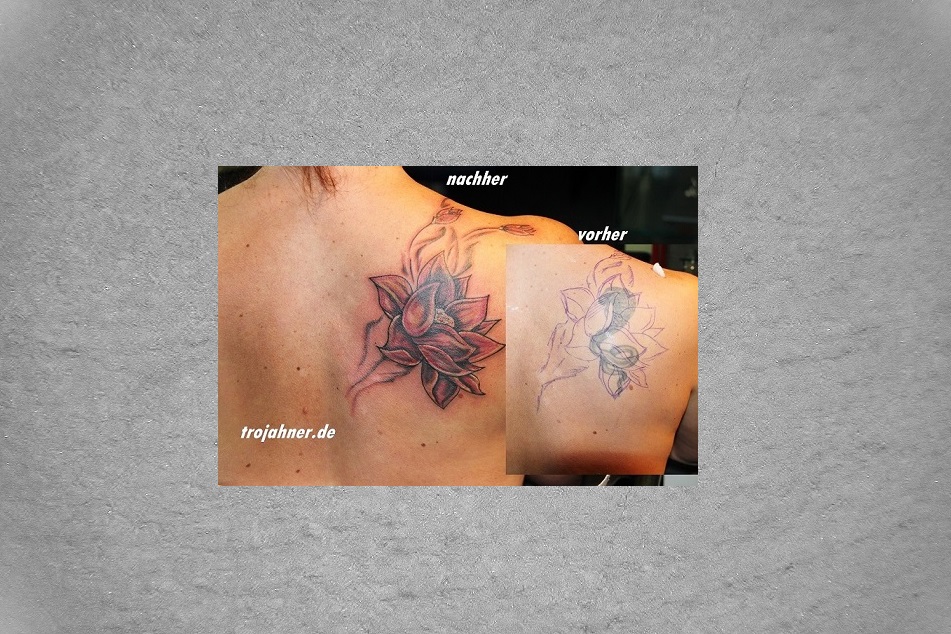 Bild Cover up Blume Tattoo Dresden Tattoostudio