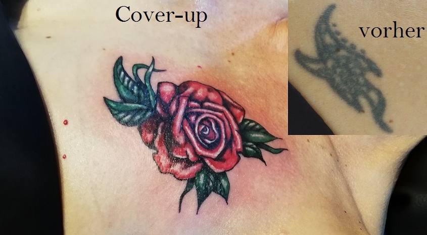 Bild Coverup mit Rosen Tattoo von Fremdtattoo Alttattoo