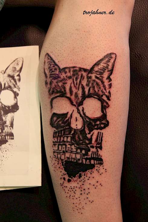 Bild Tattoo Skull Katze Logo Band