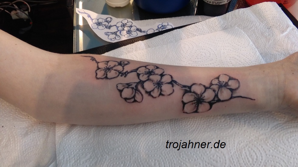 Bild Kirschblüten Tattoo Kirschzweig Arm