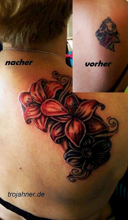Bild Cover up Überdeckung Tattoo Blumen