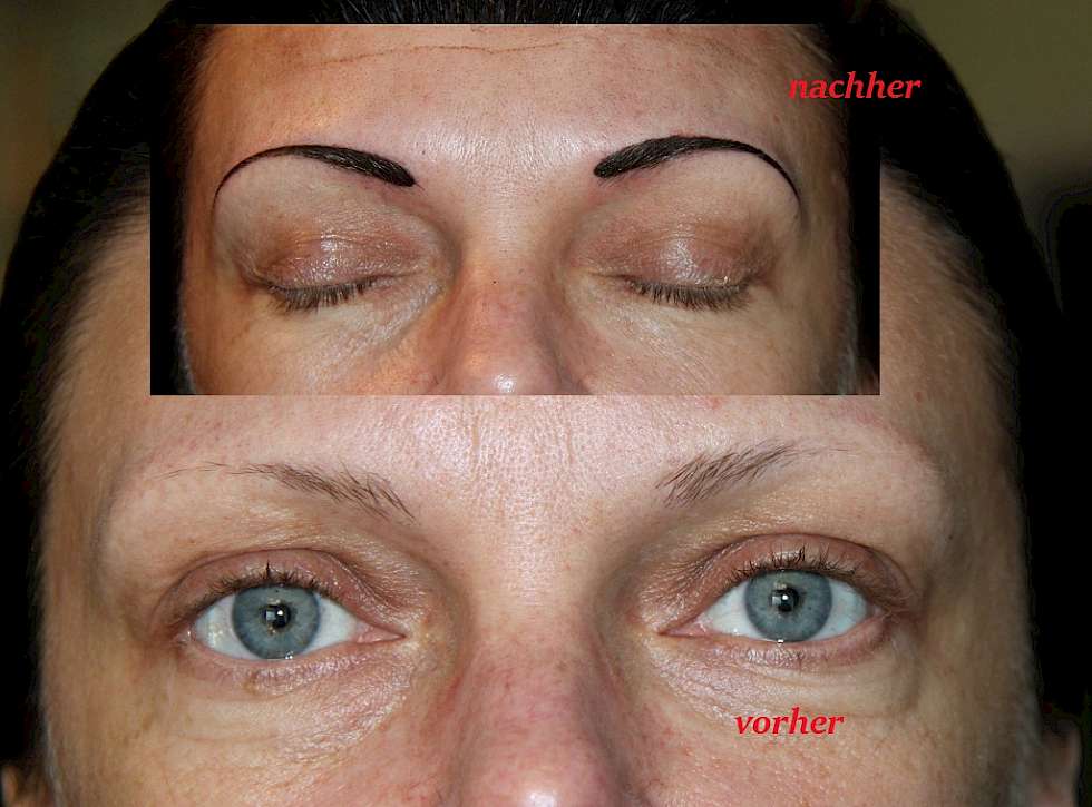 Bild tätowierte pigmentierte Augenbrauen Permanent Make up Dresden