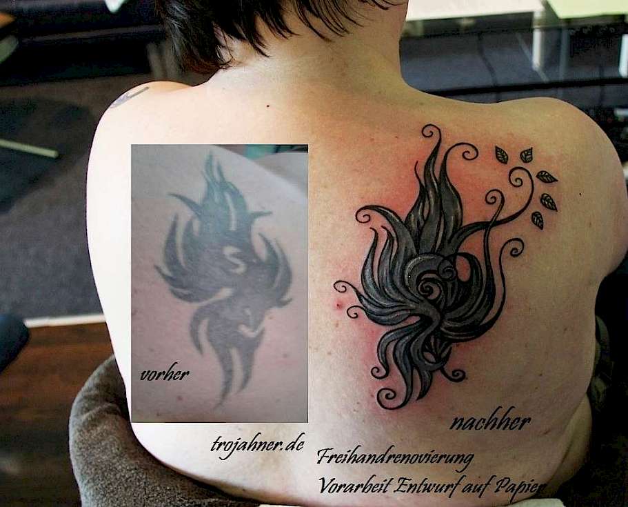 Bild Cover up Renovierung so klein wie möglich vom Tattooprofi Profi Überarbeitung Renovierung Tattoo