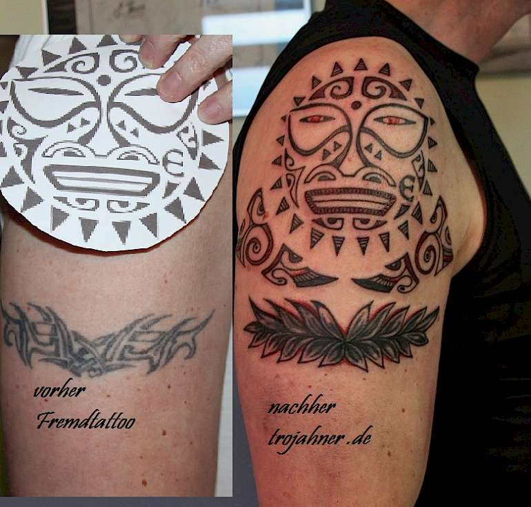 Bild Cover up Renovierung Freuhand Tattoo Überarbeitung rette mein tattoo