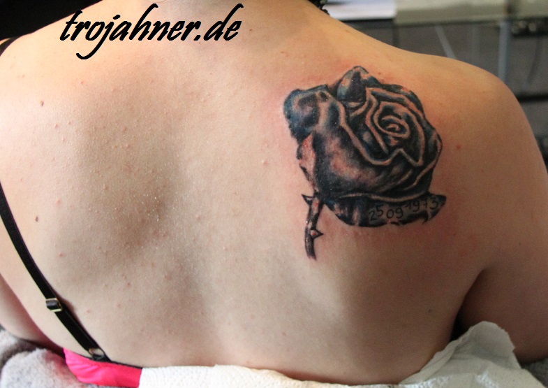 Bild Rose blau water colour wasserfarbe aquarell tattoo tätowierung
