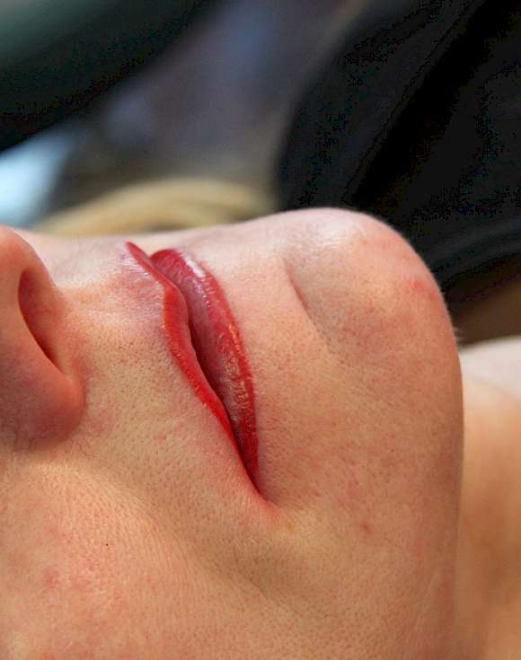Bild Lippen tätowieren Dresden Permanent make up Lippen tattoo pigmentieren dauerhaftes Lippen make up vom Profi Make up artist Visagistin