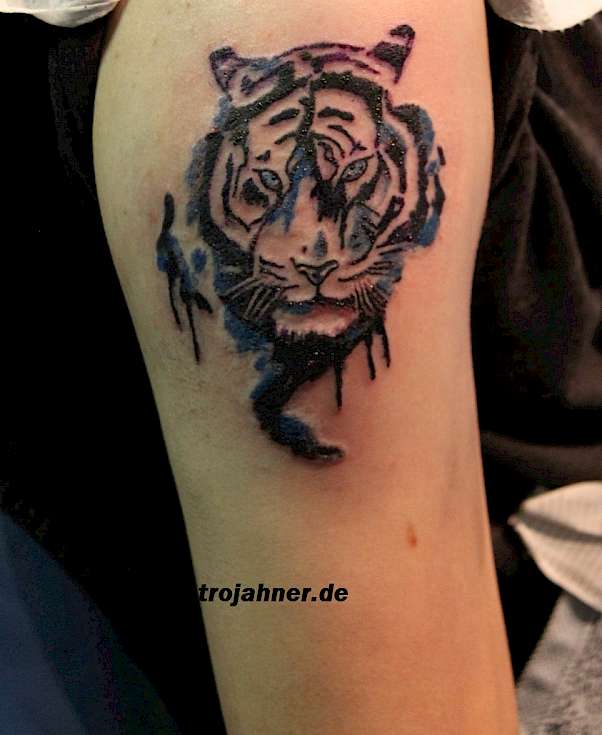 Bild Tiger tigerkopf abstrakt watercolour Tattoo tätowierung Tätowiererin