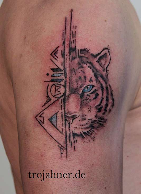 Bild Tiger Tikerkopf abstrakt Tattoo Tätowierung Dresden